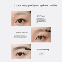 Vente chaude nouvelle version 3-en-1 rehausseur de sourcils Palette de maquillage végétalien brun noir poudre à sourcils Gel crayon formes de bâton pour naturel