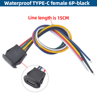 Prise USB-C étanche à 6 broches avec câble |   Connecteur de type soudable durable avec transfert de données pour drones et appareils marins