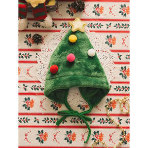Mini chapeau de père Noël vert Fourniture de fête d'arbre de Noël pour animaux de compagnie de haute qualité pour animaux de compagnie - Product Image 1