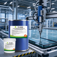 Colle silicone bi-composant à durcissement neutre FD-8000 pour collage de verre, adhérence élevée, mastic non corrosif pour l'ingénierie de construction