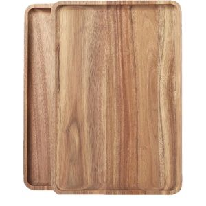 Acacia Wood <b>Tray</b> Japanese Rectangular Style Natural Color Serving <b>Tray</b> For Hotel Meals Coffee <b>Tea</b> - Product Image 3