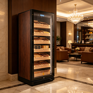 Gabinete humidificador de puros de madera de cedro profesional de 280L, enfriador eléctrico multifunción de acero inoxidable para uso doméstico - Product Image 1
