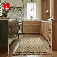 AllandCabinet Timeless Natural Warmth Classic Shaker Doors Panels Armoire de cuisine en chêne beige avec évier Ensemble de table d'îlot