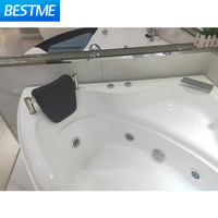 Baignoire de luxe en acrylique pour hôtel, 1,3 m, double, avec oreiller, douche massante, spa intérieur, bain à remous