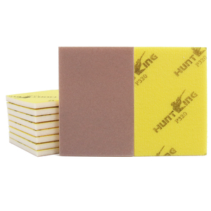 100*75*5mm bọt chà nhám <span class=keywords><strong>Pad</strong></span> khô đánh bóng xe cơ quan mài mòn xốp Giấy nhám với vòng lặp sợi ủng hộ - Product Image 5