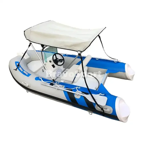 Bateau pneumatique semi-rigide en fibre de verre RIB360 en promotion, coque en PVC Hypalon équipée d'un auvent Bimini pour les loisirs côtiers - Product Image 3
