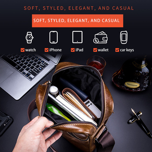 Sac bandoulière et messager décontracté pour homme BULLCAPTAIN, en cuir véritable fait main, grande capacité, style vintage - Product Image 2