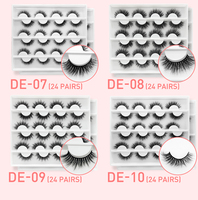 Medylashes Factory – Cils 3D faits main, doux, véganes, biodégradables, en fibres végétales, noirs, 5MM-25MM, 25-30 utilisations, avec bande en coton