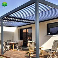 Système de toit à persiennes étanche Hardtop Alun Barbecue Garden Bioclimatic Pergola Supports 4X4 Kit Pour l'extérieur