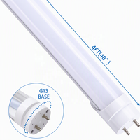 Lampe fluorescente LED G13 de 4 pieds 18W certifiée CE RoHS avec corps en aluminium 120lm/W Tube LED T8