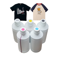 Encre DTF à base d'eau directe d'usine 1000ml plus couleurs vives pour l'impression de film PET sur T-shirts vêtements compatibles Epson CMYK + W