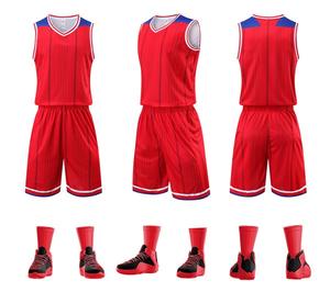 Desain sublimasi kustom kaus basket warna oranye perguruan tinggi hitam dan merah pakaian olahraga - Product Image 2