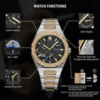 Jam Tangan Mekanik Pria SKROX SKX7056 Dual Time-Zones Power Display Shanghai Automatic Movement Bahan Stainless Steel Berkualitas Tinggi