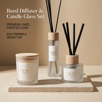 Bouteille diffuseur à roseaux en verre givré noir mat de luxe vide 100ml 120ml 3.4oz 4oz avec logo personnalisé, bouchon et boîte cadeau