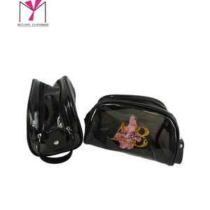 Transparent Thick Pvc Zippered Toiletry Carry Pouch Waterproof Makeup Artist Large Diaper Shoulder transparent cosmetic bag - Product Image 1