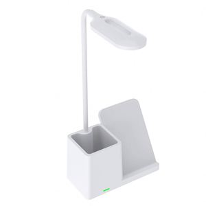 Wholesale Custom Logo 3-in-1 Mobile Phone 15W Wireless <b>Charging</b> Stand Pen Holder LED Desk <b>Lamp</b> Eco-Friendly Promotional Gift - Product Image 2