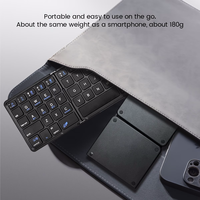 Nouveau clavier sans fil BT rechargeable pliable ultra-fin avec pavé tactile portable pour ordinateur portable, tablette, téléphone, ordinateur de bureau