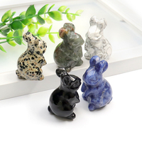 Lapin de Pâques sculpté en pierre naturelle et cristal, cadeaux de mariage pour invités, protection énergétique, décoration intérieure, cadeau spirituel