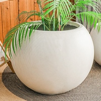 Pot Luar Ruangan Fiberclay Putih Besar, Pot Kaca Besar untuk Tanaman, Pot Tanaman Dalam Ruangan Tinggi dengan Tanaman Buatan