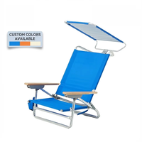 Chaise de plage pliante inclinable avec protection UV et auvent pare-soleil