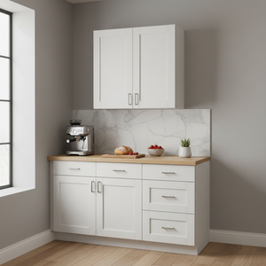 Mobiletto da parete Sunique Sydney White Shaker 36x30x12 pollici, 2 ante, 2 ripiani, mobile da cucina moderno, design contemporaneo - Product Image 3