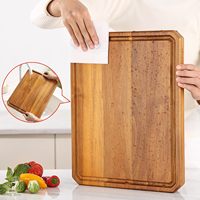 Planche à découper en bois d'acacia biologique double face pour viande, fromage et légumes