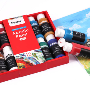 ชุดสีอะคริลิคสวยงาม 60 มล. ในขวดพลาสติก จาก Foska Office Supply Vendors สำหรับวาดภาพบนผ้าใบ หิน เซรามิก และไม้ - Product Image 6