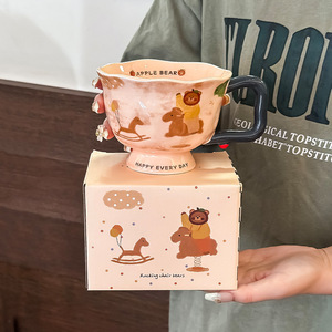 Taza de agua de cerámica artística creativa, nuevo estilo 2026, para mujer, oficina, hogar, desayuno, café - Product Image 5