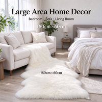 Tapis en peau de mouton véritable double épaisseur, doux, en fourrure d'agneau, pour la décoration intérieure, canapé, chambre à coucher, vente en gros, OEM, ODM