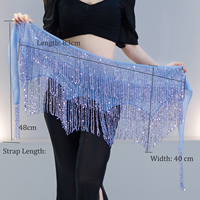 Foulard de danse orientale perlé à franges en mousseline, ceinture triangulaire pour femme, chaîne de taille pour spectacle sur scène