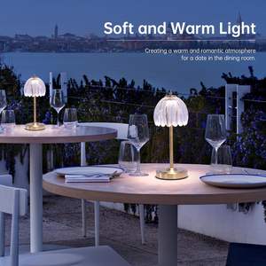 Lámpara <span class=keywords><strong>de</strong></span> Mesa Cilíndrica <span class=keywords><strong>de</strong></span> <span class=keywords><strong>Vidrio</strong></span> Moderna Recargable, Control Táctil, 3 Colores LED, Inalámbrica, Decorativa, para Mesita <span class=keywords><strong>de</strong></span> Noche o Restaurante - Product Image 5