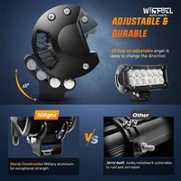 Nouveau projecteur de travail LED Winfull 7 pouces 36W 12 LED double rangée 12000LM 12-24V pour tracteur, bateau, SUV, VTT