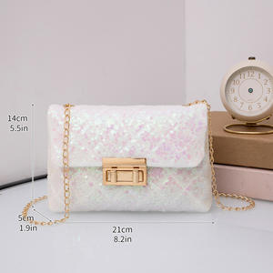 กระเป๋าสะพายข้างผู้หญิง ดีไซน์หรูหรา สายโซ่เดี่ยว กันน้ำ ตกแต่งด้วยลูกปัดมีเท็กซ์เจอร์ ซิปเก๋ไก๋ แฟชั่นทันสมัย ขายส่ง - Product Image 3