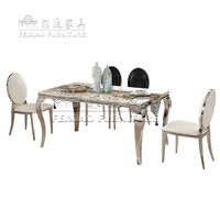 Tables de salle à manger de mariage en acier inoxydable or/argent de meubles d'événements de partie d'hôtel de prix usine bon marché