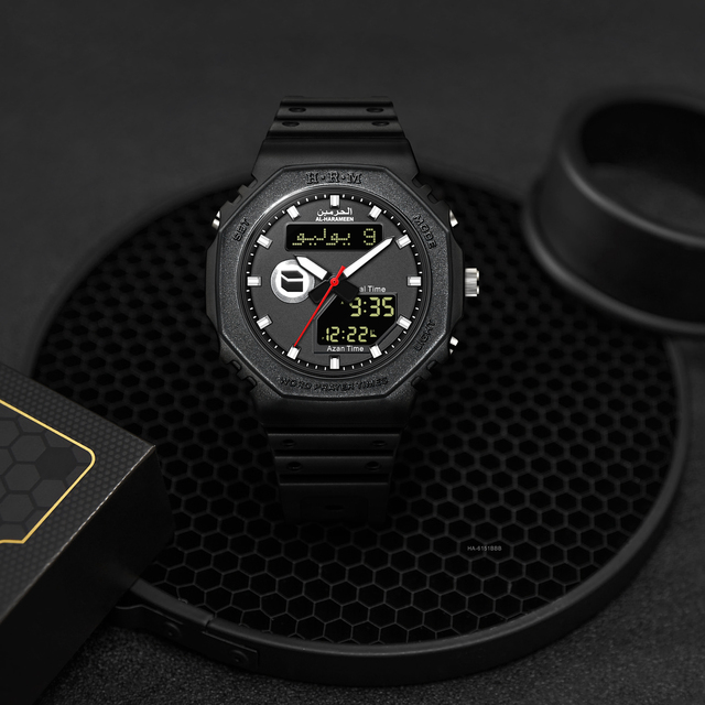 New Release Factory Sale Unisex Alfajr Sport Analog Digital Watch with 5 Times Azan Prayer Time