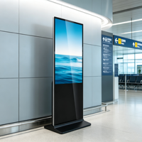 Afficheur publicitaire numérique vertical en libre-service pour entreprises, installation murale flexible, affichage numérique pour centres commerciaux, SDK