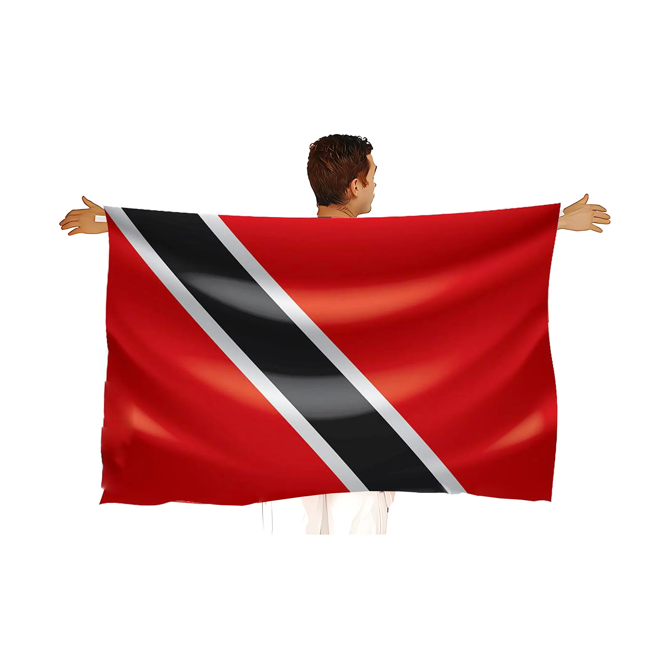 90x150cm 3 'x 5'Trinidad pelerin bayrağı Trinidad vücut bayrağı silah kollu müzik festivali karnaval pelerin bayrakları