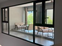 Fenêtre à battant en alliage d'aluminium à ouverture extérieure, à rupture de pont thermique PA66, testée anti-ouragan, double vitrage, OEM ODM pour villa et sous-sol