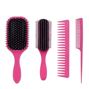 Custom Plastic Hollow Hair Brush with Paddle Vent and Waterproof Features for Detangling Curly Hair and Scalp Massage