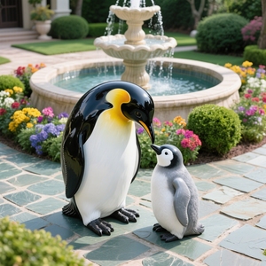 Động vật Tượng trang trí chim cánh cụt tùy chỉnh thực hiện tác phẩm điêu khắc sống động như thật Mall atrium sảnh khách sạn sân bay thiết bị đầu cuối FRP Plaza trang trí - Product Image 3