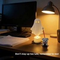 Lampe de chevet fantôme de Halloween avec chien marchant, mignonne et effrayante, pour la maison, la chambre, décoration de table festive