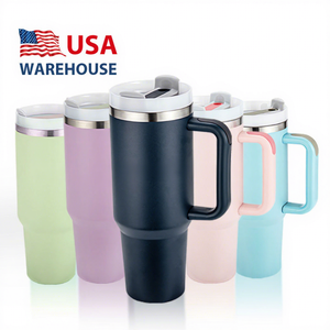 Grande capacité 40oz H2.0 Tasses isothermes en gros Vente en vrac Bouteille d'eau en acier inoxydable isolée sous vide Tasse thermique pour le café - Product Image 1
