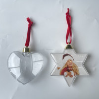 Boules de Noël vierges en PS durables, personnalisables, en forme de cœur irrégulier et de flocon de neige, pendentifs pour sapin de Noël, décorations de fêtes