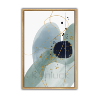 Lot de 2 tableaux modernes abstraits à motifs verticaux, encadrés en plastique flottant, avec détails en feuille d'or, pour décoration murale, 40x60cm, sur toile