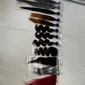 Extensiones de Cabello Humano Rizado Suave, Color Negro <span class=keywords><strong>Balayage</strong></span> con Raíz Oscura, Rizado Profundo Brasileño, Ombre, Rizado Afro, Ondulado, Jerry Curly - Product Image 6