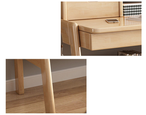 Juego de silla de escritorio de estudio en casa duradero juego de escritorio y silla de escritura de princesa ergonómica de madera maciza con cajones de almacenamiento para dormitorio - Product Image 2