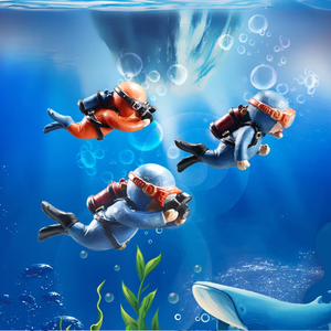 Aquarium-Landschaftsgestaltung Schwimmende Plastik-Ornamente Kreative Cartoon-Figuren Luxuriöse Dekorationen in Geschenkverpackung - Product Image 3
