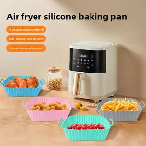 Wholesale Air Fryer Silicone <b>Liners</b> Pot,<b>Airfryer</b> Basket Cooking Gadgets ,Reusable Baking Tray Non-stick Pizza Pan Oven Kitchen - Product Image 2