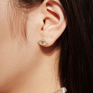 Nouvel Arrivage Dylam – Boucles d'Oreilles Clous en Argent S925 Rhodié Or 18K, Diamant Bleu, Œil Maléfique Creux, Saphir et Zirconia 5A - Product Image 5