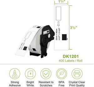 Etiquetas Adhesivas de Papel Térmico Compatible de 29x90 mm, Cortadas a Troquel, Blancas, para Códigos de Barras y Direcciones, para Impresoras <span class=keywords><strong>QL</strong></span> 700 <span class=keywords><strong>800</strong></span> - Product Image 2